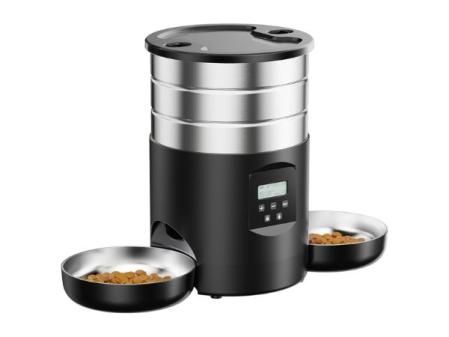 Comedero para gato automático de doble cuenco