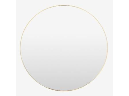 Espejo de pared redondo con marco dorado Flame  Casa Viva