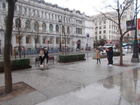 Día de lluvia en Madrid.