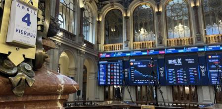 Vista de la Bolsa de Madrid, este viernes