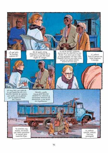 Viñeta del cómic '¿A quién benefician las migraciones?'&nbsp;