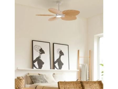 Ventilador de techo con luz silencioso DC Sulion Borgia blanco 134 cm Leroy Merlin