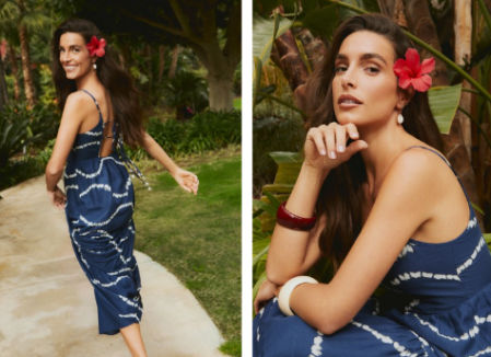 Vestido midi estampado espalda abierta