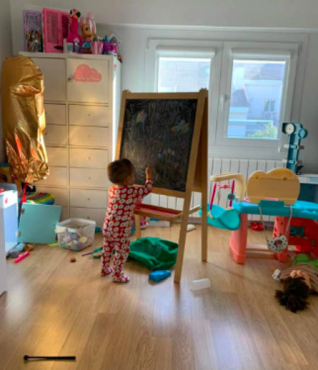 La habitación donde los hijos del presentador jugaban.