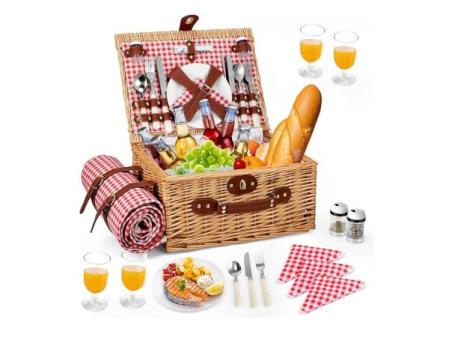 Set de pícnic de mimbre para 4 personas