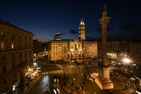 Imagen de este viernes de Santa María la Mayor, donde será enterrado el papa Francisco este sábado
