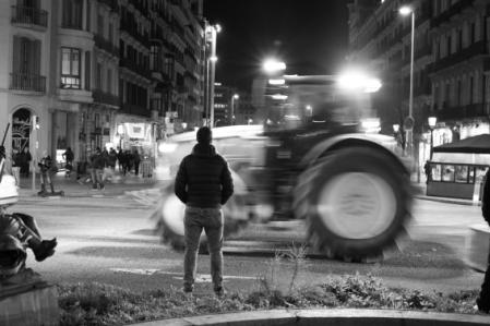 Un tractor en Barcelona.