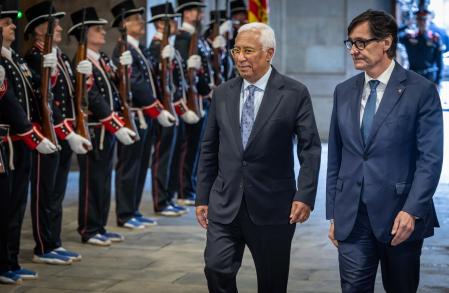 Reunión de Salvador Illa con el president del Consejo Europeo, António Costa, en el Palau de la Generalitat&nbsp;