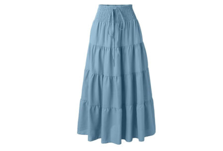 Falda con cintura elástica y plisada