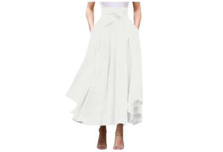 Falda elegante y vaporosa de cintura alta