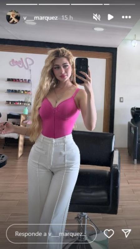 Valeria Márquez en su última foto, horas antes de su muerte desde la clínica donde fue asesinada