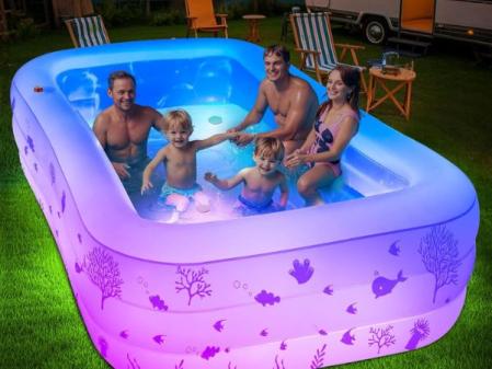 Piscina Hinchable Adultos con Luces y Asiento DeeprBling