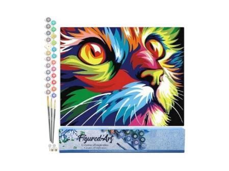 Pintura por números sin bastidor Figured'Art Gato