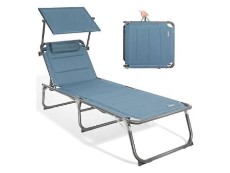 Homecall Tumbona plegable XXL con parasol.