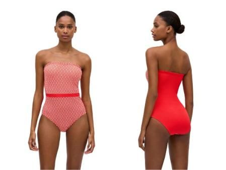 Bañador moldeador bandeau estampado piqué Ysabel Mora