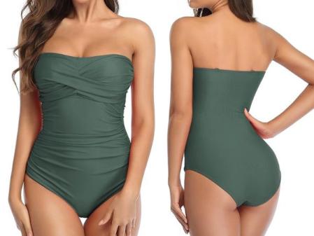 Bañador reductor bandeau verde oliva Smismivo