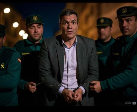 Pedro Sánchez, retratado como un criminal por la ultraderecha en la red