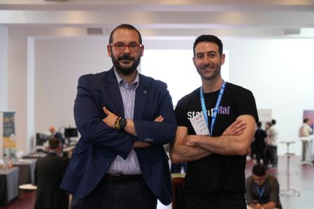 David Bote Paz, alcalde de Mataró, junto a Jordi Bolet, director de StartupMat Tech Summit