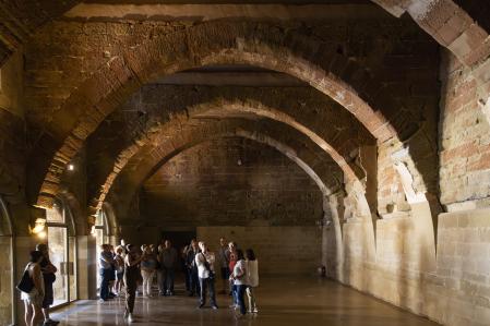 Imagen de la sala capitular en la que se quieren instalar las pinturas murales que hoy en día se exhiben en el MNAC&nbsp;