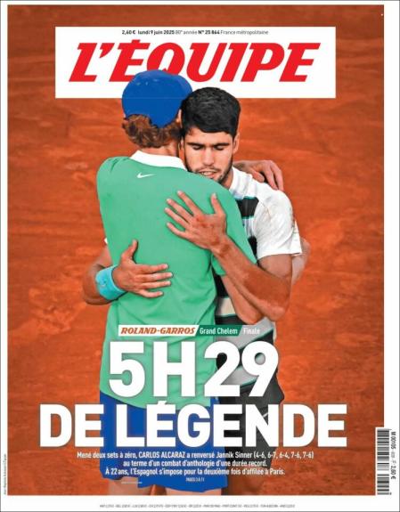 Portada de L'Équipe.