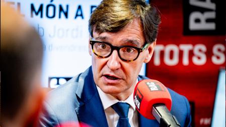 El president de la Generalitat de Catalunya Salvador Illa durante la entrevista en El Món a RAC1&nbsp;