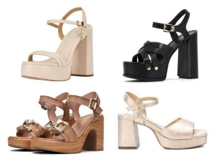 Sandalias con plataforma y tacón ancho para verano 2025
