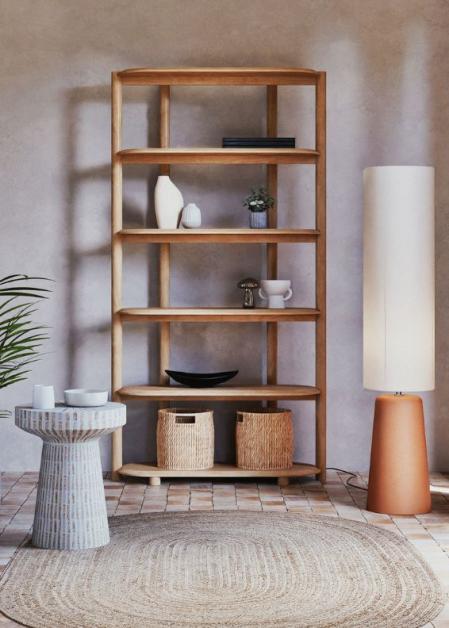 Estantería de roble claro con 5 baldas Polari