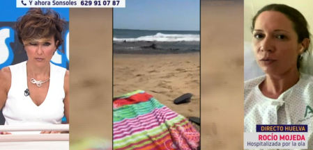 Rocío Mojeda, hospitalizada tras el suceso en Mazagón: “Me vino una ola de lado y me revolcó al suelo”