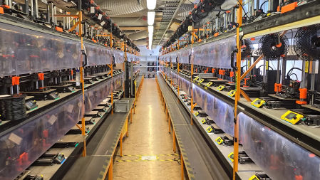 Interior de la fábrica de Prusa, en Praga.