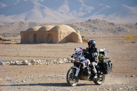Barberá, durante su vuelta al mundo en moto