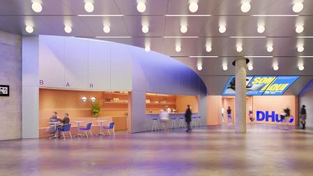 Imagen virtual del futuro bar y la entrada al Museu del Dissseny&nbsp;