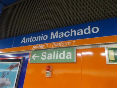 Estación de metro en honor a Antonio Machado.