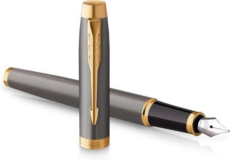 PARKER Pluma estilográfica IM | lacado gris y detalles dorados