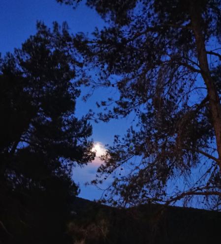 Superluna de Esturión desde Corbera, Baix Llobregat.