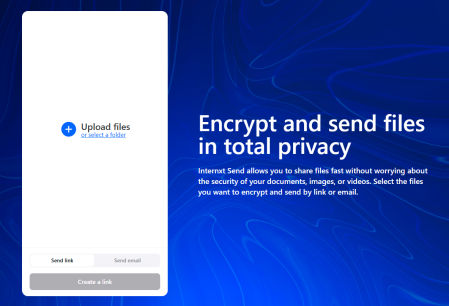 Internxt Send, servicio de envío de archivos.