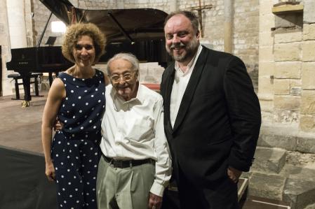 Jordi Roch ya recibió un hoenaje en vida de los dos 'musos' de la Shubertíada, Juliane Banse y Matthias Goerne&nbsp;