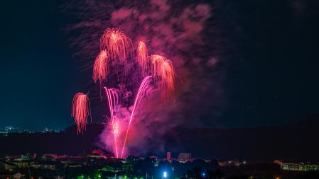 Espectáculo de pirotecnia en Manlleu.