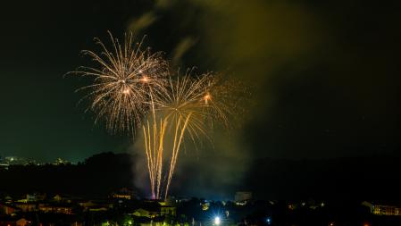 Espectáculo de fuegos artificiales.