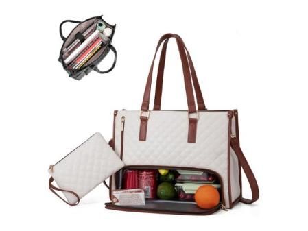 Tote Bag Lunch Bag Combo blanco