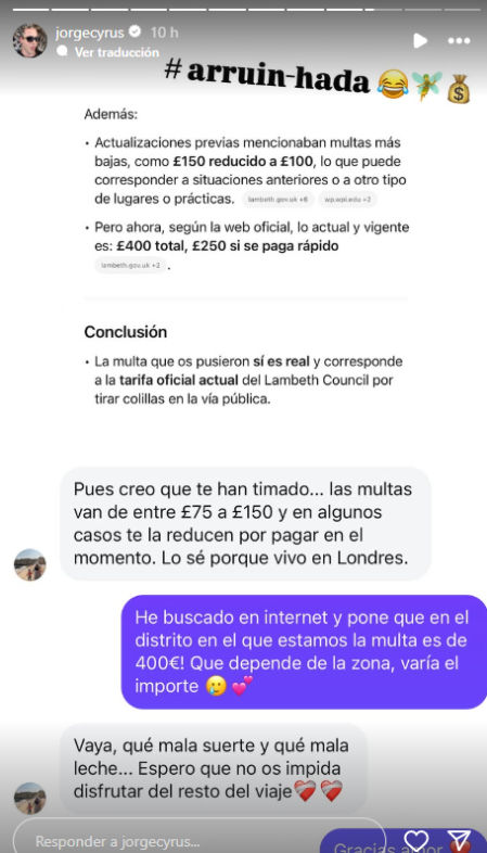 Jorge Cyrus, multado en Londres