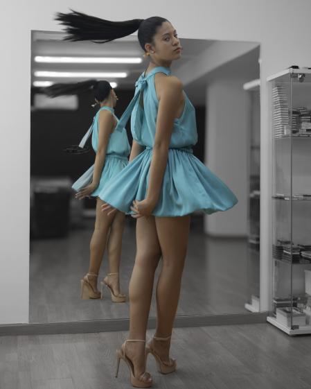 Sesión de 'fitting' con la modelo Ashley Sánchez.