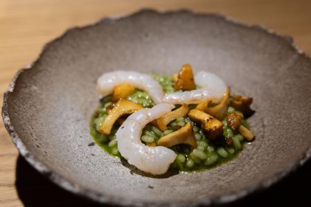 Suquet de salmonete de roca y langostino café&nbsp;