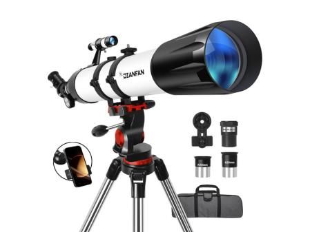 Imagen del telescopio con sus accesorios