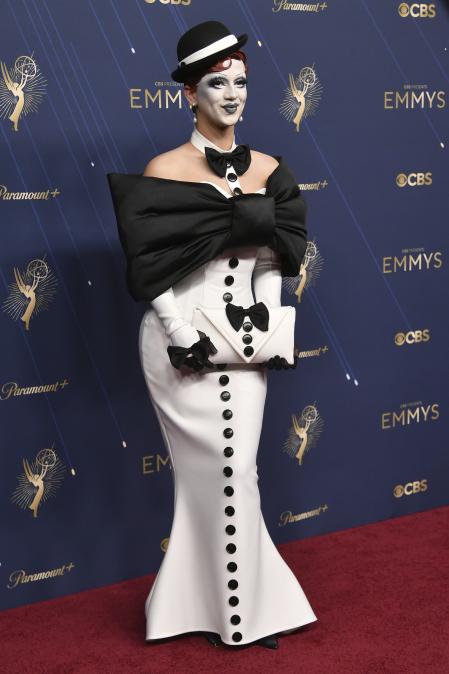 Suzie Toot arrives at the 77th Primetime Emmy Awards on Sunday, Sept. 14, 2025, at the Peacock Theater in Los Angeles. (Photo by Richard Shotwell/Invision/AP)