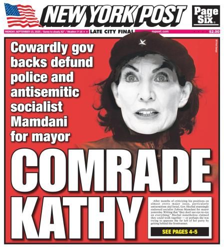 La portada del 'New York Post' del lunes