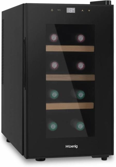 Destacan su puerta de cristal ahumado y sus 3 estantes de madera