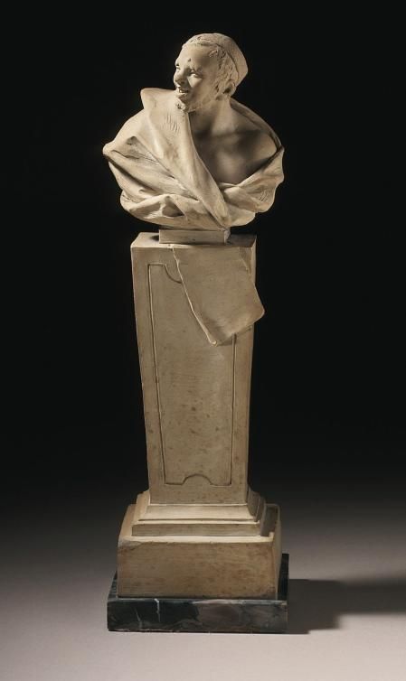 Escultura de El filósofo risueño por Ludwig Lücke (c. 1750).