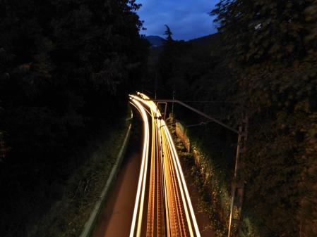 El paso del tren por Campdevànol.