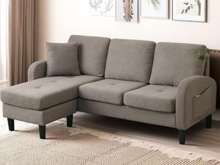 Cayipng Sofá esquinero en L con Chaise Longue,166 * 118 * 77 cm Sofá de 3 plazas