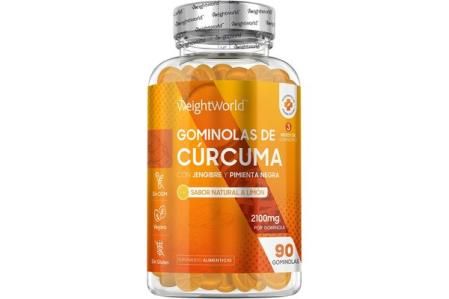 WeightWorld, cúrcuma gominolas de 2100 mg con jengibre y pimienta negra